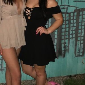 Little black off the shoulder dress